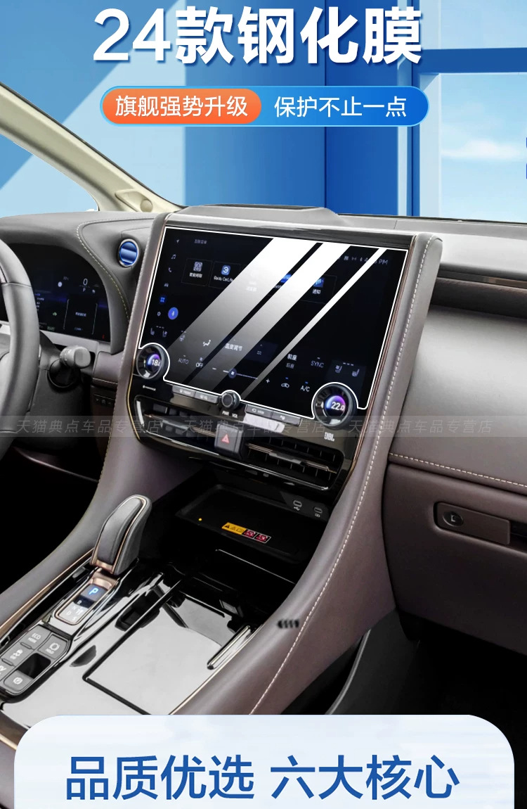 Suitable for 25 models of Toyota Alphard, tempered glass screen protector for the central control navigation display, 40 series