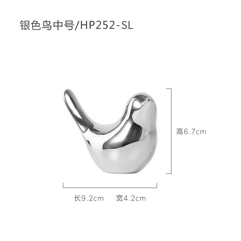 Luz de lujo estilo plata cerámica pájaro decoración creativa Oficina modelo sala estudio dormitorio Decoración