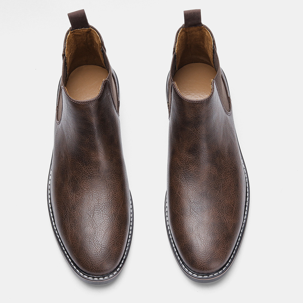 Herren Britische Herrenschuhe Polnische Farbe Mode Retro Herren Übergröße Stiefeletten Stiefeletten_voghion.com