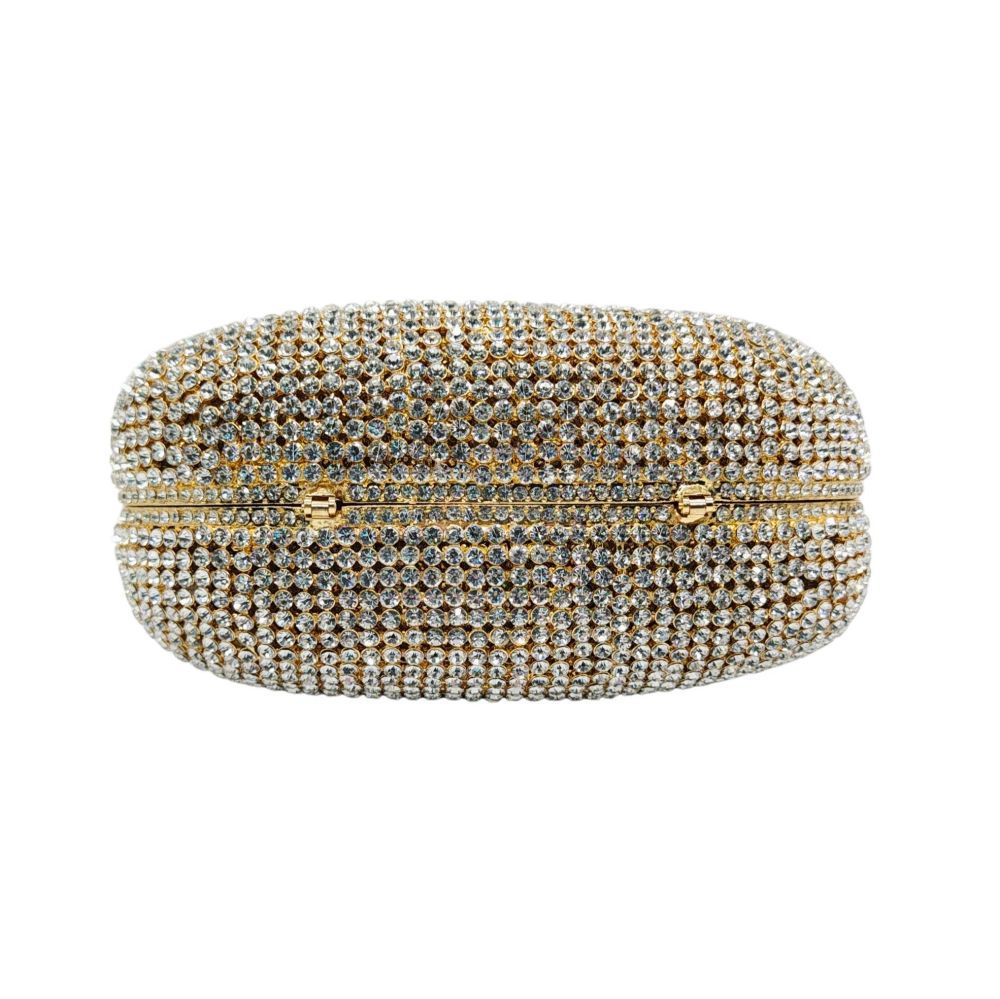 Túi clutch nữ đính đá dạ hội – túi cầm tay đính kim cương dự tiệc — Nền vàng kim cương trắng, Vàng Pha Lê, Vàng kim AB, Bạc AB