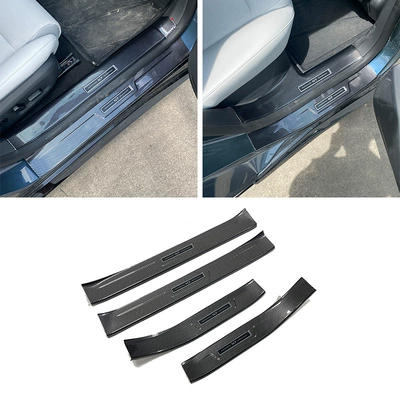 Dekorativ pedal başlıqları Sill Strip Modification, Decorative Welcome - door-outside-4-pieces-of-outer-door-sill-abs-carbon-fiber-texture-suitable-for-2025-nissan-n7
