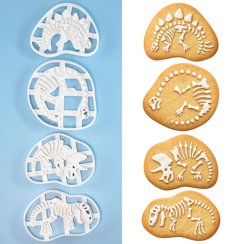 Dinosaur Fossil Cookie Mold Fondant Cake Baking Mold Jurassic Frosting Cookie Cutting Tool