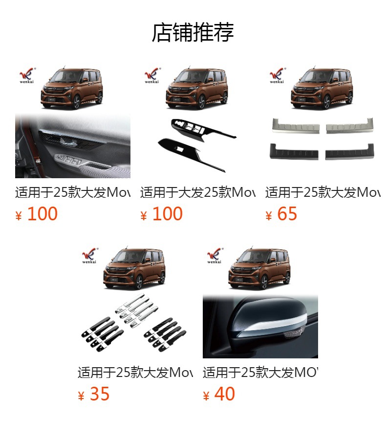 Suitable for Daihatsu 25 Move Model Modified Exterior Door Bowl Decorative Stickers, Door Bowl Anti-Scratch Strips, Automotive Accessories