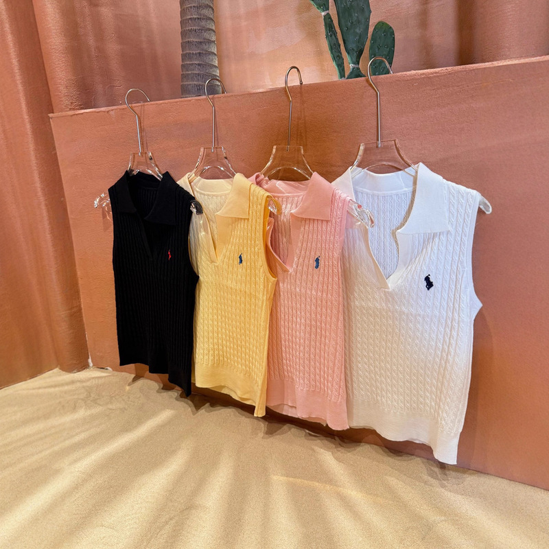 In-Stock Classic Sleeveless Knit Polo Shirt with Pony Embroidery, High Elasticity, Breathable, Versatile, Refreshing, and Casual for Commuting In-Stock Classic Sleeveless Knit Polo Shirt with Pony Embroidery, High Elasticity, Breathable, Versatile, Refreshing, and Casual for Commuting