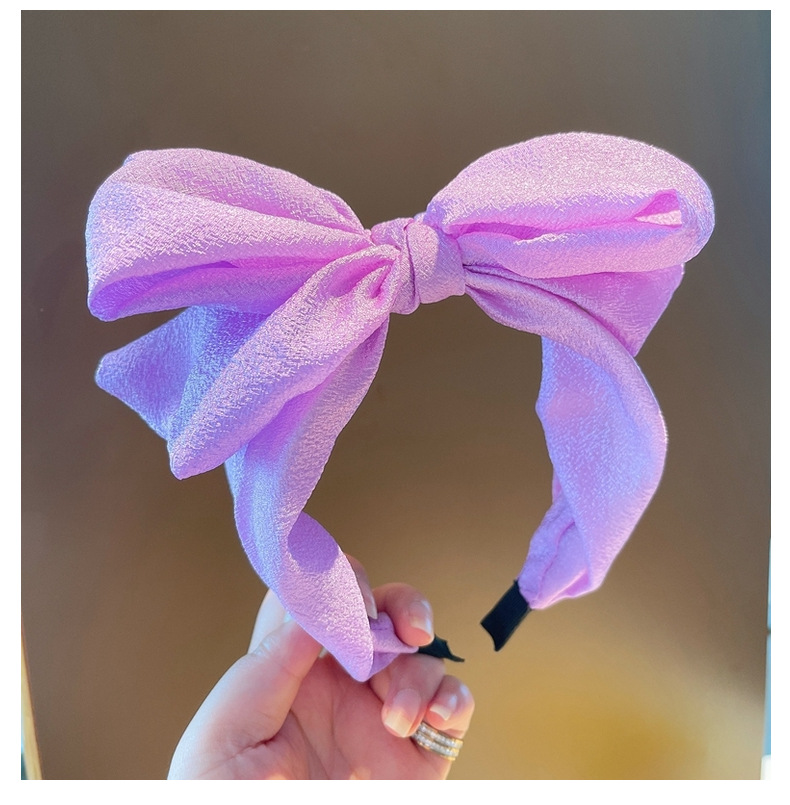 Korean Chiffon Big Butterfly Solid Color Wide-brimmed Headband display picture 8