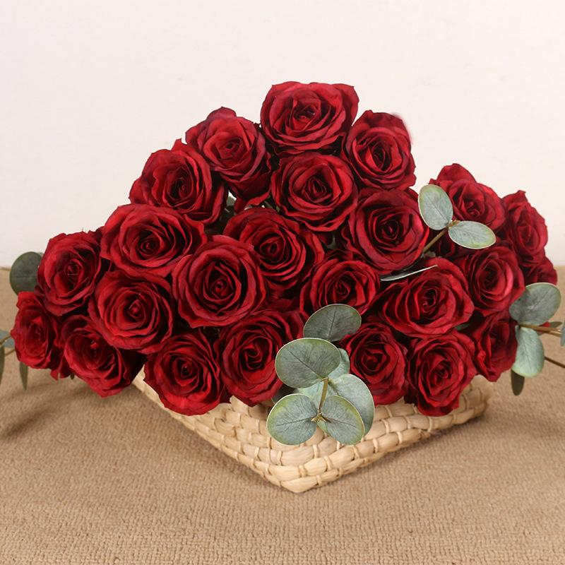 2026 nota de mano 8 flores falsas flores rosas flores flores flores decoración de la sala de estar vino rojo decoración floral caballo negro año