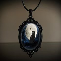跨境复古哥式乌鸦十字架巫女万圣节吊坠项链欧美饰品|undefined