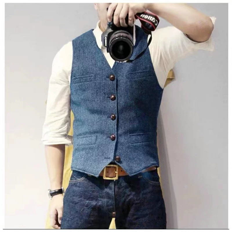 Трансграничные европейские и американские мужчины ретро с рисунком из шерстяной жилет