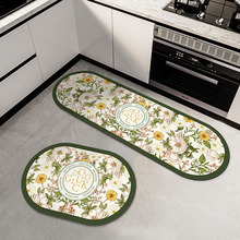 2023新款花卉新中式廚房硅藻泥地毯地墊抖快熱銷家用地毯廠家批發