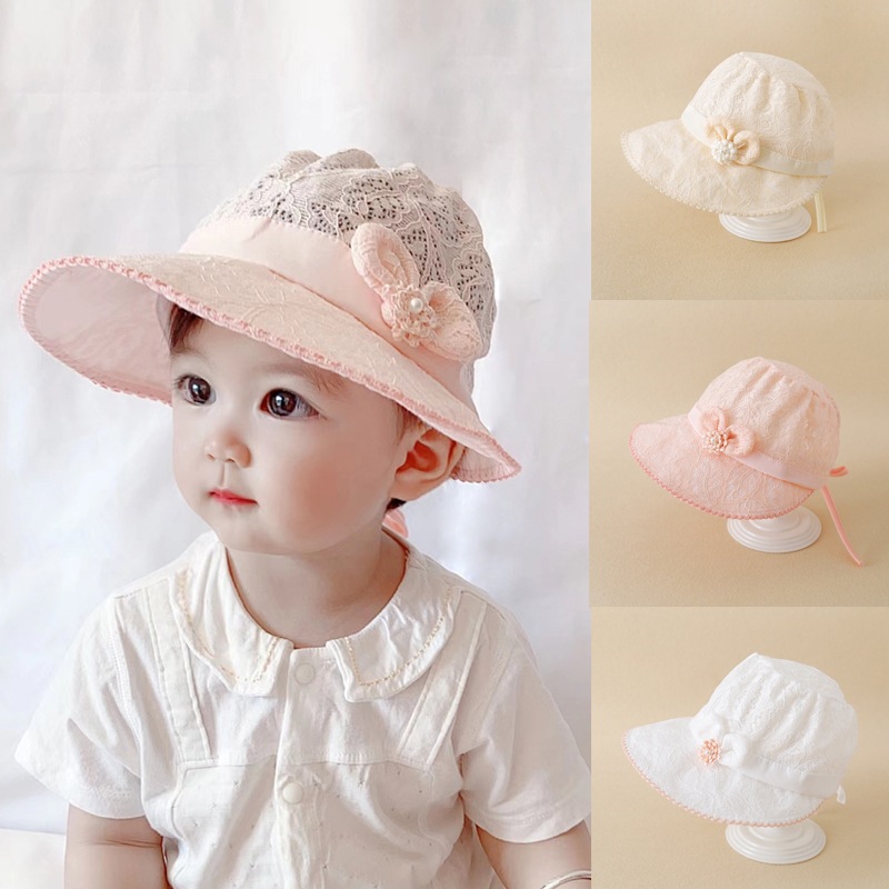 Children's summer thin lace cute hat girl's