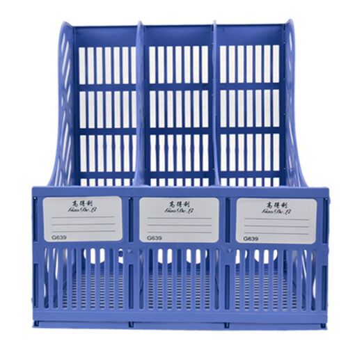 Office desk file holder plastic triple file rack file basket three-compartment file column file frame file folder storage
