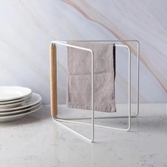 廚房鐵藝可摺疊抹布架家用洗碗布毛巾收納置物架立式可摺疊置物架