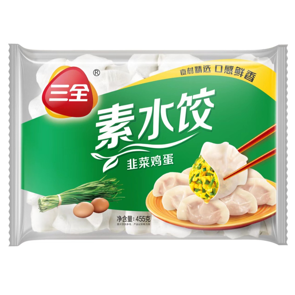 三全韭菜鸡蛋饺子455g/袋