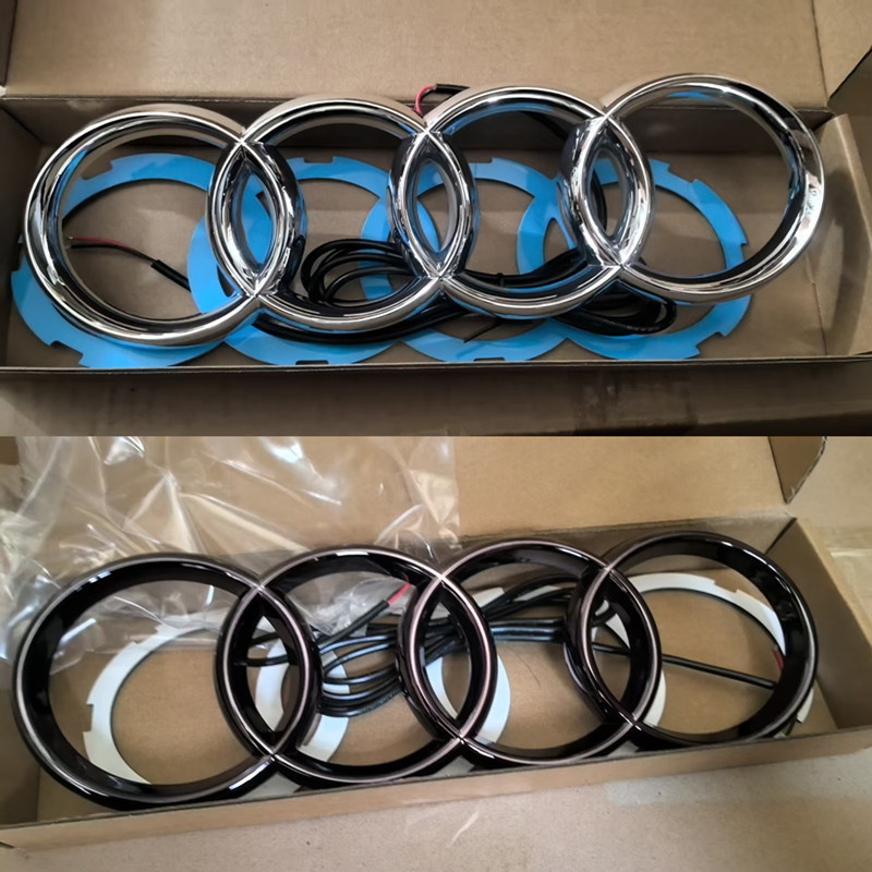 Suitable for Audi Four-Ring Logo Q3Q5La5A6A4L Center Logo Modified Led Luminous Front Logo Audi Front and Rear Car Logos