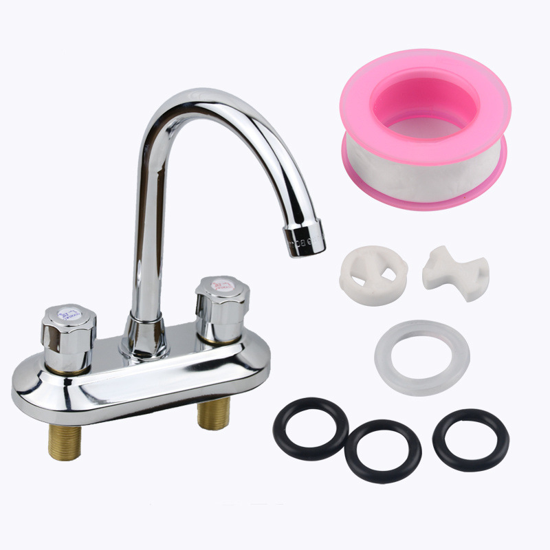 All-copper kitchen basin, cold and hot water faucet switch, double and triple holes, washbasin, sink, water, cold and hot water undefined