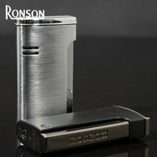 日本ronson朗森充气直冲机蓝火焰猛火时尚侧按朗声打火机创意送礼