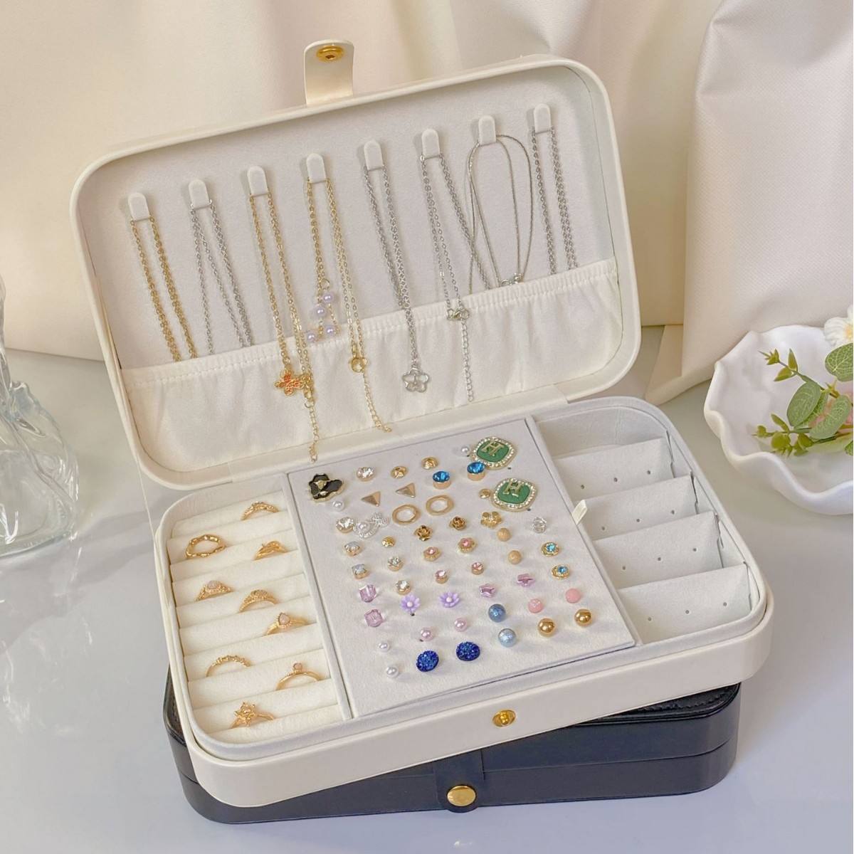 Portable Jewelry Storage Box for Necklaces, Bracelets, and Delicate Hand Jewelry