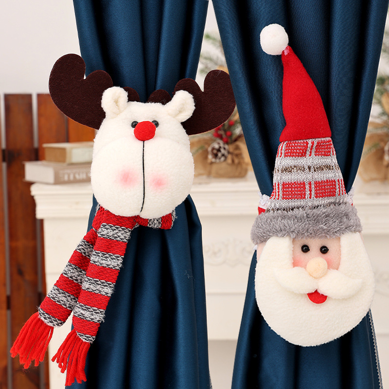 Cross-border popular Christmas decorations Christmas rubber band curtain buckle festival creative cartoon old man window decoration holiday