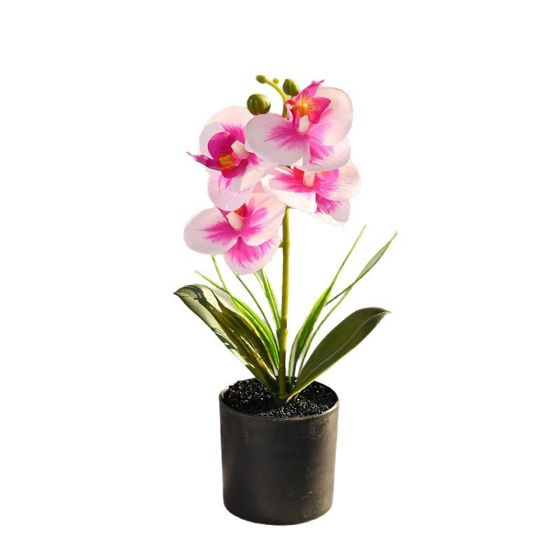 Flores falsas 4 sensación de orquídeas mariposa pequeña flor de bonsai decoración interior adornos flores artificiales imitación de maceta image 6