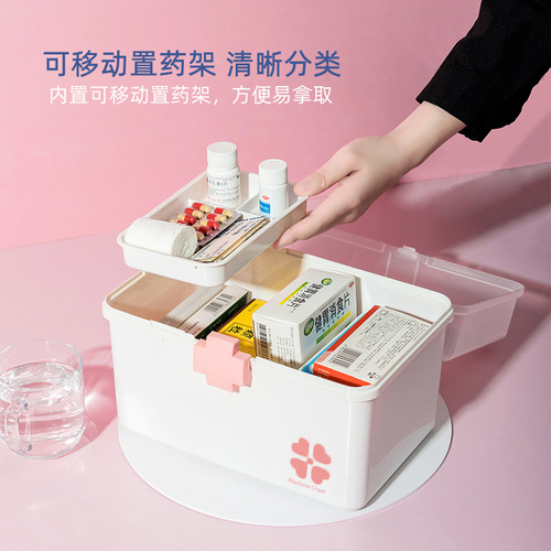 Large-capacity medicine box, family medicine storage box, household portable epidemic prevention medicine box, large first aid box, medical box