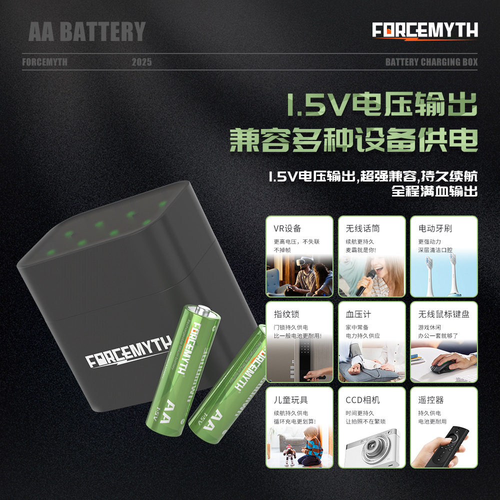 No. 5 almacenamiento de carga de batería de litio reparación de polo completo almacenamiento de carga 8 ranuras pantalla de luz LED inteligente puerto tipo c ventas directas de fábrica