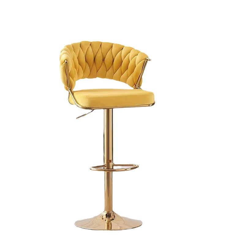 Fabricante personalizado silla de bar de lujo ligera elevación giratoria respaldo casero isla silla de bar taburete alto