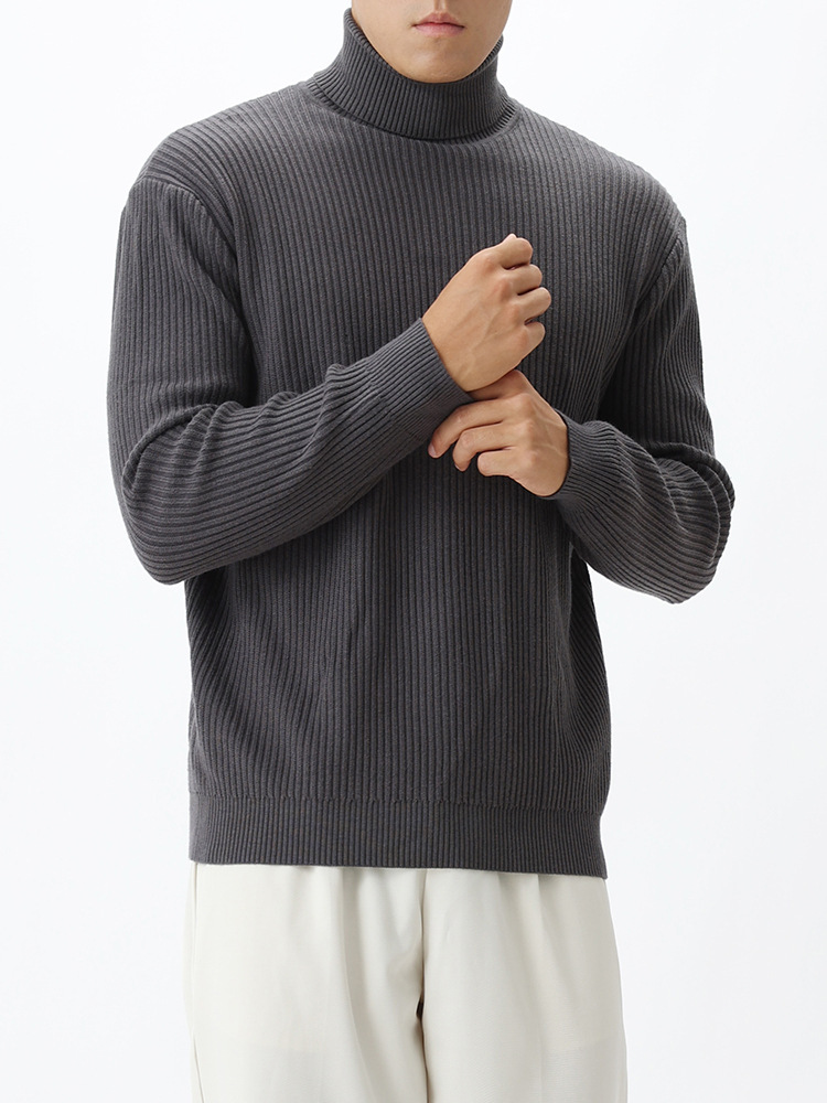El antiguo suéter de cuello alto para hombre, camiseta de punto para hombre, otoño y invierno, ocio, cálido, chaqueta, camiseta para hombre.