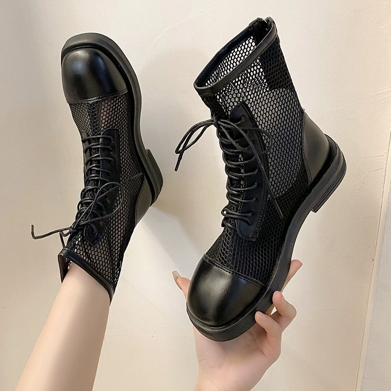 Martens, white summer thin mesh breathable low boots, 2023 collection