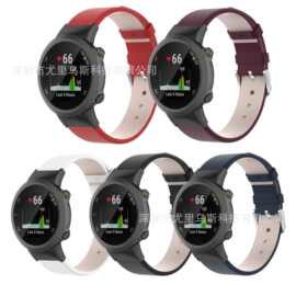 适用于佳明Garmin Forerunner45 45s swim2真皮皮革替换腕带表带