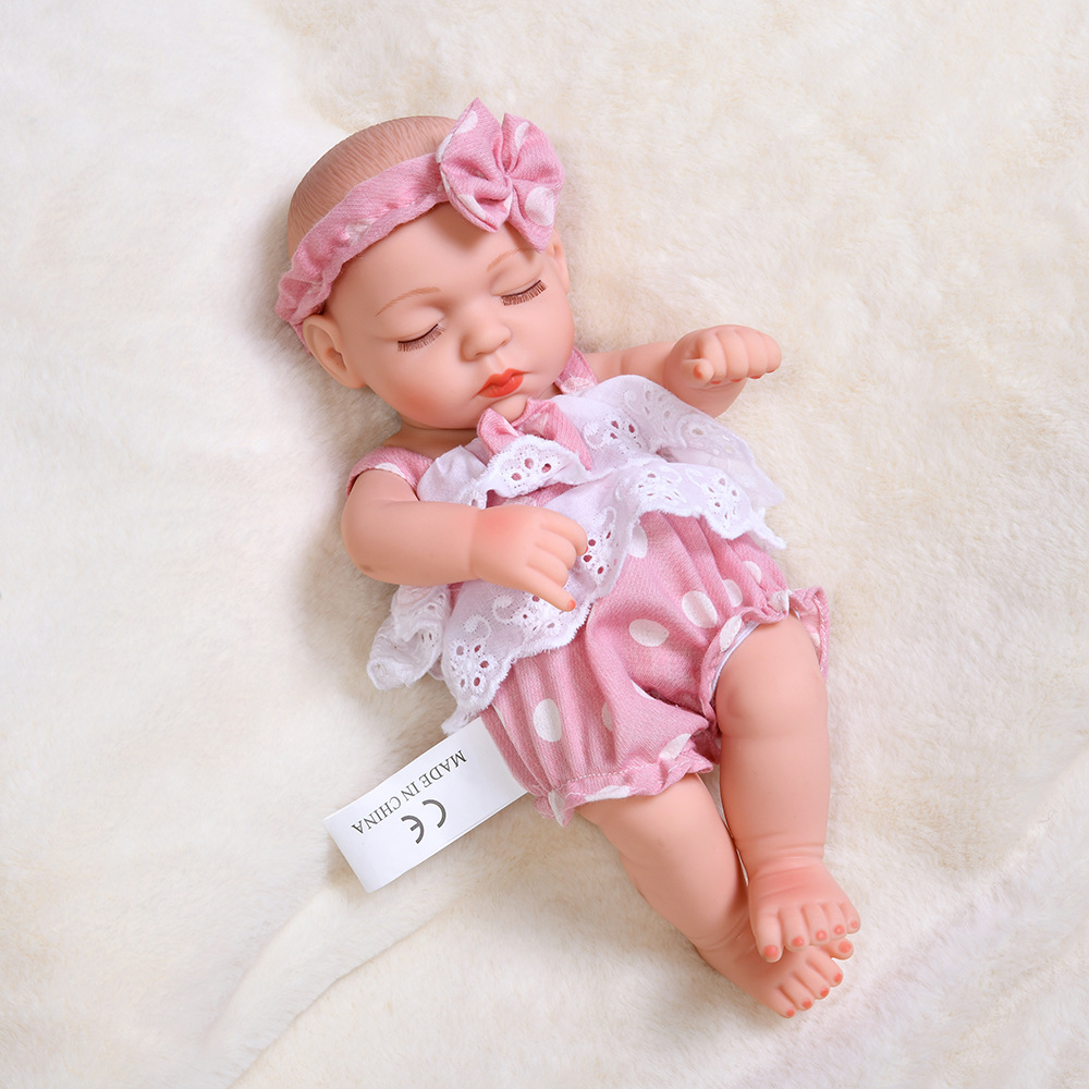Simulación bebé renacido muñeca 30cm vinilo muñeca suave pegamento bebé dormir calmante niños jugar casa juguete