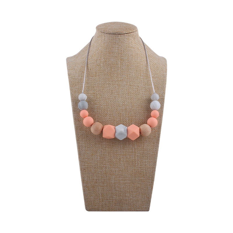 Comercio exterior Amazon nuevo silicona molar teether collar bebé teether palo masticable colgante collar