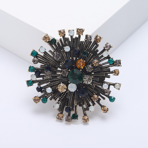Aniweni Snowflake Crystal Flower Brooch Luxurious and elegant suit coat accessories brooch brooch