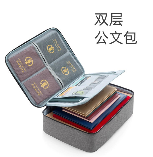 Bolsa de almacenamiento de certificados bolsa de almacenamiento de gran capacidad de múltiples capas caja de almacenamiento de archivos familiares pasaporte titular certificado bolsa al por mayor