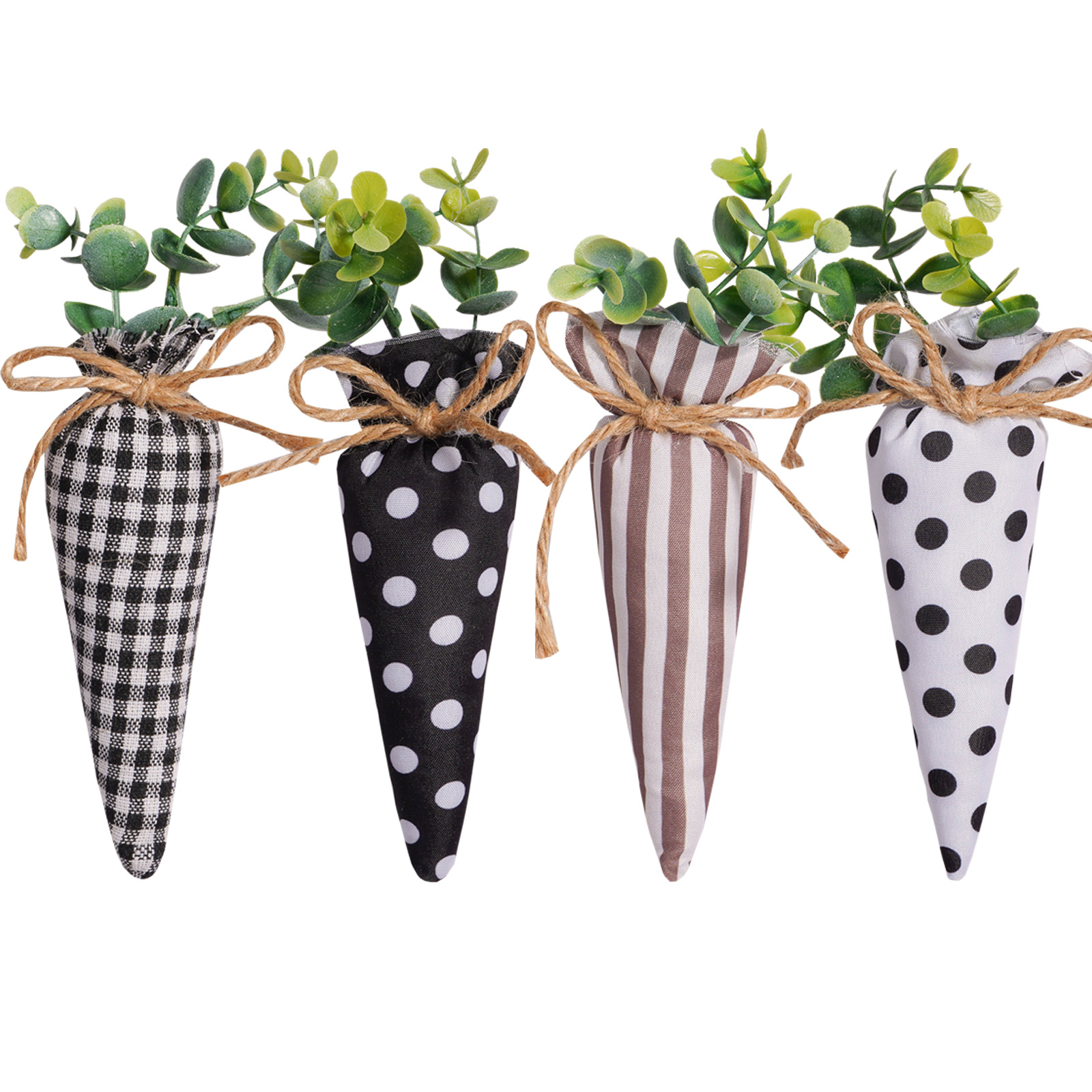 Nuevos productos transfronterizos colgantes de rábanos de Pascua en blanco y negro, adornos a rayas, decoraciones de fiesta, adornos creativos de vacaciones