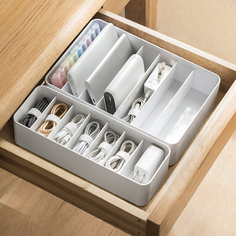 Data cable charger cosmetics toys stationery organizing plastic storage box storage box Japanese simple desktop