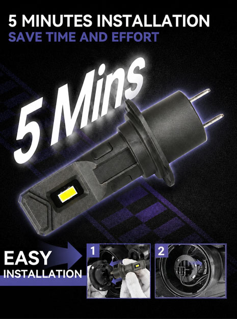 Fanless Direct Plug-in LED Car Headlights High Brightness Front Lights 3800K 4500K Factory Direct Supply
