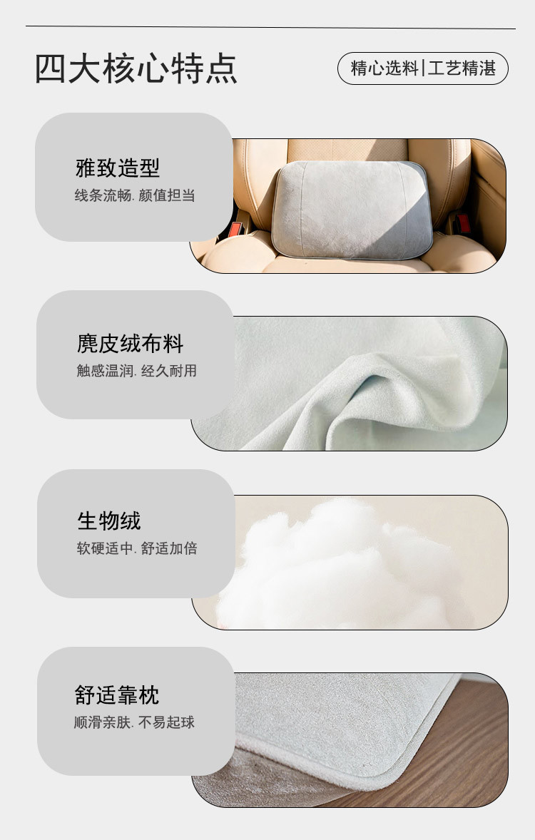 Suitable for Zhiji Ls6/L6/L7/Ls7/Ls8/Ls9 Car Pillows, Lumbar Support Pillows, Cloud-Like Headrests, and Lumbar Pillows