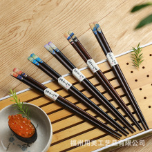 日式天削工艺筷富士山印花指甲筷高档礼品筷订单
