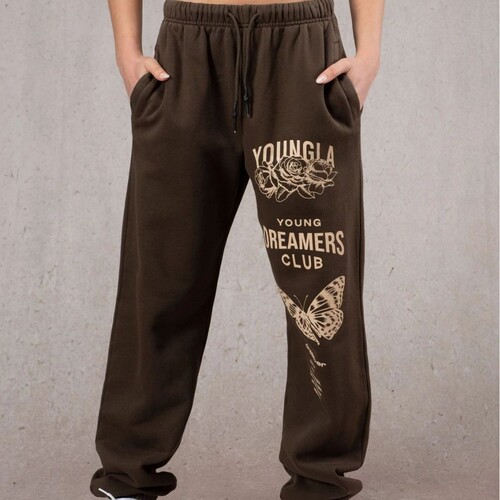 Women's American Sports Leisure Trousers, Fitness Gym Running Training Pants, Cotton Ribbed Loose Ankle-length Pants
