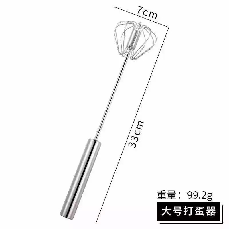 Batidor de huevos semiautomático de acero inoxidable para el hogar prensa giratoria batidor de huevos manual crema de huevo herramienta de eliminación manual