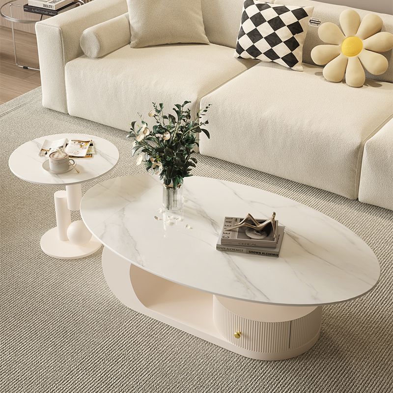 *스노우 마운틴 화이트 조합*길이 100, 폭 50 + 사이드 테이블 50CM