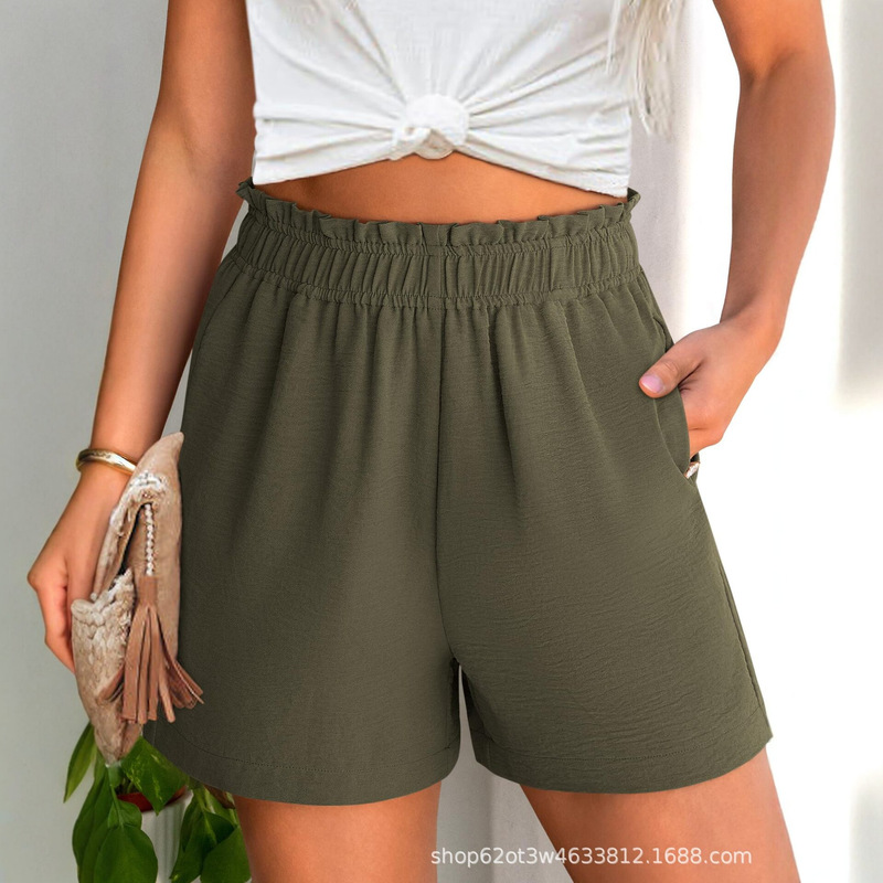 2026 Amazon Women's Summer Ice Silk Bermuda Shorts with Pleats and Sports Pockets Beach Shorts 2026 Amazon Women's Summer Ice Silk Bermuda Shorts with Pleats and Sports Pockets Beach Shorts