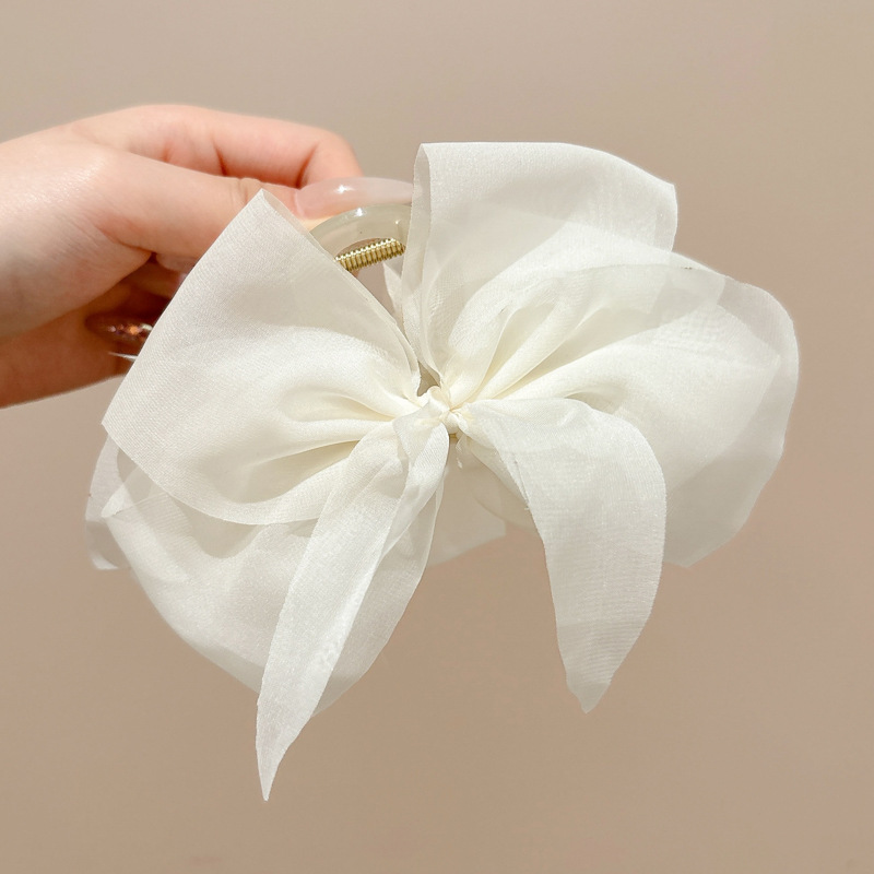 Clip de agarre de lazo de súper hada, parte posterior de la cabeza llena, pinza para el cabello, clip para el cabello de princesa, tocado de clip de tiburón de sentido avanzado