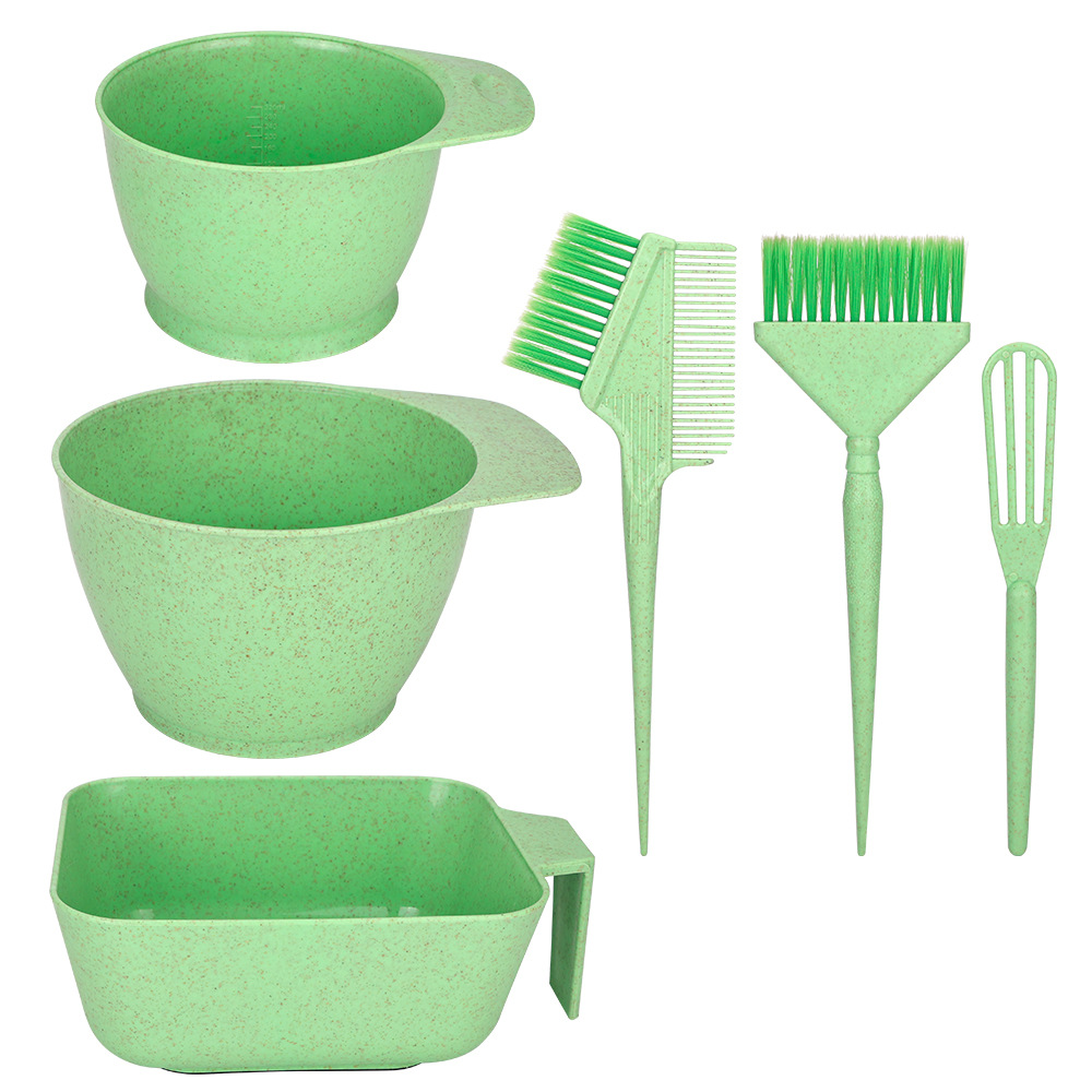 Comercio exterior nuevo salón de peluquería especial tinte de cabello de paja de trigo tinte de cabello de plástico tinte de cabello de aceite tinte de cabello set de seis piezas