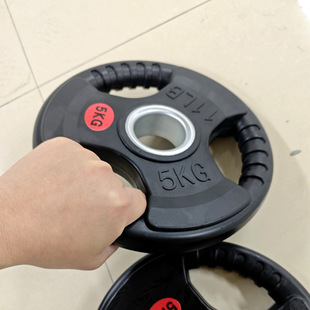 Big hole coated barbell piece Olympic bar piece hand grip three holes Smith weight piece fitness equipment weightlifting barbell generation hair
