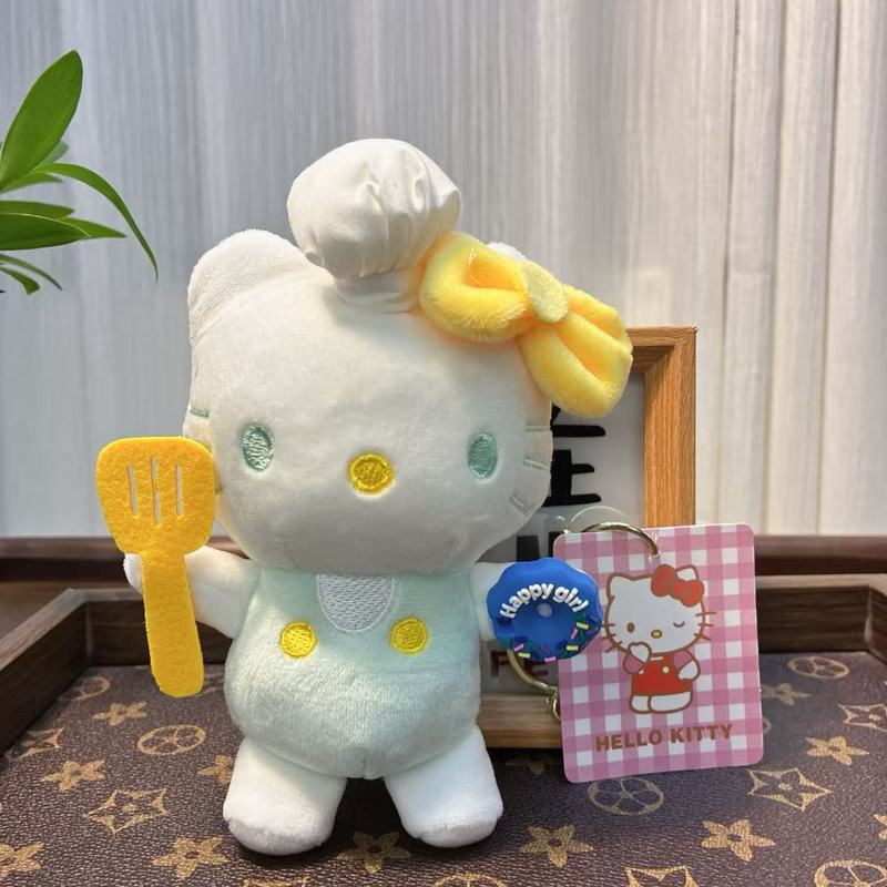 可爱萌网红甜甜圈KT毛绒玩具公仔小猫咪包包挂饰钥匙扣娃娃玩偶|undefined
