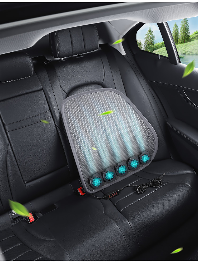 Car Seat USB Three-Speed Adjustable Air-Blown Lumbar Support Cushion for Office Chair Backrest, Ventilation and Lumbar Support Pad for Long Sitting