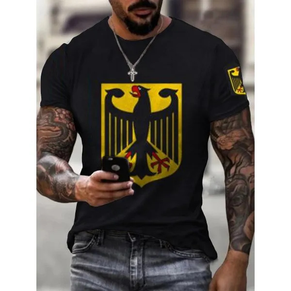 Fabricante de la fuente de los hombres de la camisa de manga corta de la calle Nueva Venta caliente de comercio electrónico transfronterizo camiseta impresa 3D arte flexible
