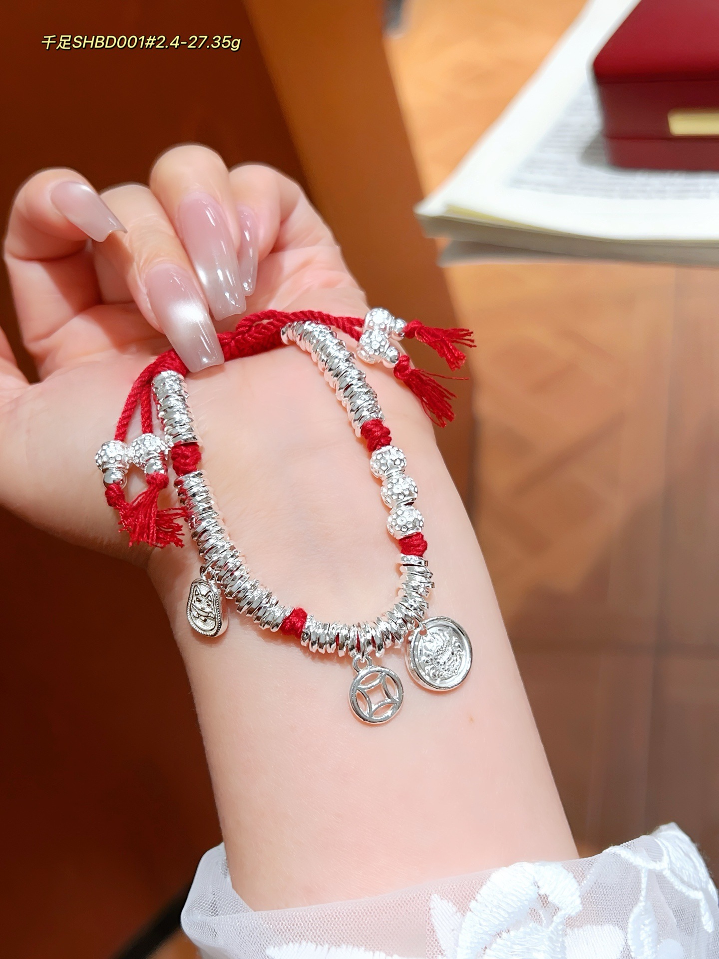 999 pulsera de alambre de plata de pie pulsera tejida de hilo arcoíris de bricolaje año de nacimiento cuerda de mano de plata rota para novia regalo de madre