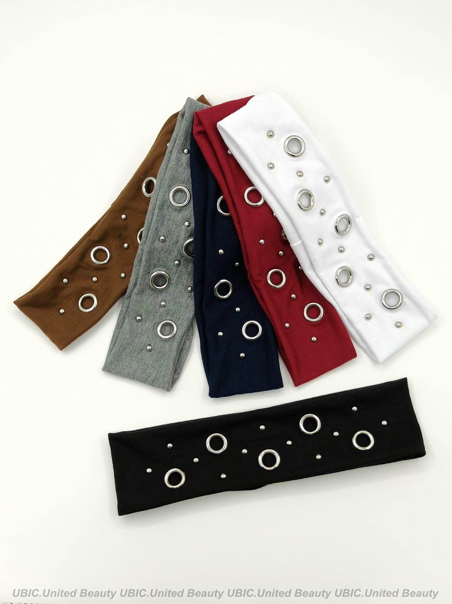 HW250803-44x6cm朋克风5气眼11钉扣头带-IM